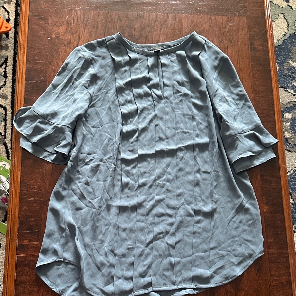Ann Taylor Slate Blue Blouse